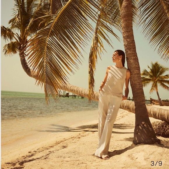 MELANIE LYNE NWT Linnen Blend Pants. Size 2 - Picture 3 of 8